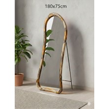 Gökçesan Mobilya Ahşap & Epoksili Çerçeveli Ayna 180X75 Metal Ayaklı Boy Aynası