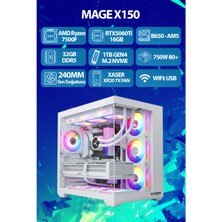Xaser Mage X150 Ryzen 5 7500F 32GB Ram 1tb M.2 Nvme SSD 16GB RTX5060 Ti Sıvı Soğutmalı Hazır Oyuncu Sistemi