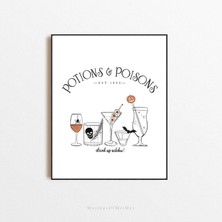 Ninastore Cadılar Bayramı Dekorasyonu/ Bar Arabası Sanatı/ Bar Sanatı Baskıları/ Yazdırılabilir Duvar Sanatı/