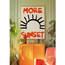 Ninastore 70'ler Gün Batımı Posteri: Siyah Çizgi Sanatı/ Psychedelic Duvar Dekoru (Dijital Indirme)