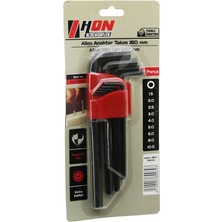 Go İthalat 9pcs Siyah Uzun - Düz 180MM Alyan Allen Anahtar Takımı BRKT-800703 (5517)