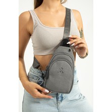 Mega Bag M 712 Küçük Bodybag Gri-Siyah