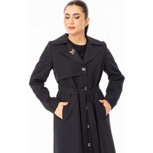 5473 Önü Krevuze Yaka Sırt Kısım Detaylı Tam Boy Rivetli Trenç#26#