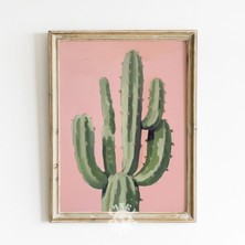 Ninastore Pembe Kaktüs Baskısı/ Çöl Kaktüsü Tablosu/ Batı Estetiği/ Yazdırılabilir Duvar Sanatı/ Boho Oda Deko