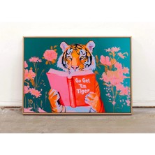 Ninastore Haydi Başar Kaplan Baskısı: Motivasyonel Hayvan Sanatı/ Renkli Dekorasyon