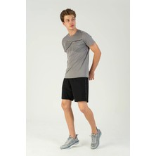Maraton Regular Erkek Bisiklet Yaka  Gri T-Shirt