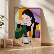 Ninastore Kahve Içen Kadın Baskısı: Modern Minimalist Sanat (Pdf Dosyaları)