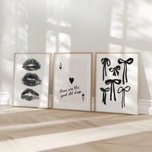 Ninastore 3'lü Şık Dijital Baskı Seti / Nötr Duvar Sanatı / Retro Eski Güzel Günler Ası Oyun Kartı Posteri / S