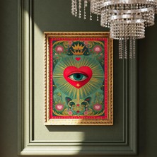 Ninastore Kutsal Kalp Gözü Sanat Baskısı: Mistik Botanik Maksimalist Poster