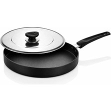 Oms Collection 2 Parça Güçlü Biogranit Kapaklı Balık Tavası ( 3739 - 34 - Siyah )