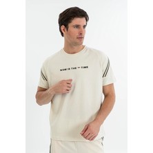 Maraton Comfort Erkek Bisiklet Yaka  Taş- T-Shirt