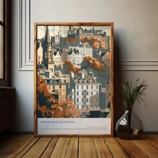 Ninastore Edinburgh Eski Şehir Posteri: Iskoçya Seyahat Sanat Baskısı