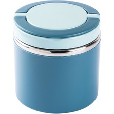 Feyza Design Paslanmaz Çelik Yuvarlak Mavi Yemek Taşıma Kabı 630ML