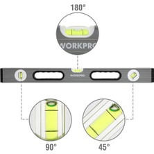 Workpro 3 Parçalı Su Terazisi Seti (22,9 Cm, 40,6 Cm, 61 Cm), W002900A, Gri