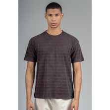 Maraton Comfort Erkek Bisiklet Yaka  Bordo- T-Shirt