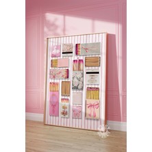 Ninastore Pembe Kibrit Kutusu Baskısı/ Trend Kibrit Posteri/ Retro Kibrit Kutusu Duvar Sanatı/ Coquette Dijita
