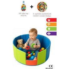 100 Toplu Çocuk Top Havuzu – Güvenli Oyun Alanı -Bebek Oyun Havuzu-Sozzy Minder Hediyeli