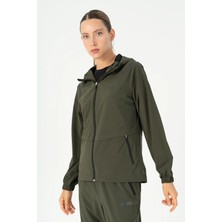 Maraton Regular Kadın Kapüşonlu  Açık Haki- Tracktop