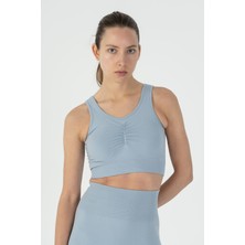 Maraton SlimFit Kadın Düz Yaka  Mavi Bra
