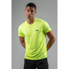 Maraton Regular Erkek Bisiklet Yaka  Neon Sarı T-Shirt