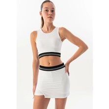 Maraton SlimFit Kadın Bisiklet Yaka  Beyaz Bra
