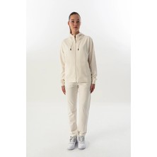 Maraton Comfort Kadın Kapüşonlu  Ekru Eşofman Üstü