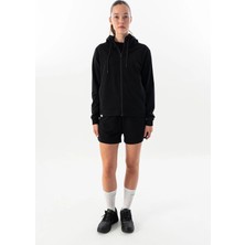 Maraton Comfort Kadın Kapüşonlu  Siyah- Eşofman Üstü