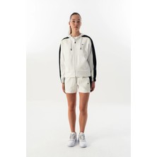 Maraton Comfort Kadın Kapüşonlu  Beyaz Tracktop