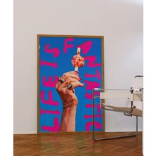 Ninastore 70'ler Yazı Dondurma Posteri: Psychedelic Mutfak Duvar Sanatı