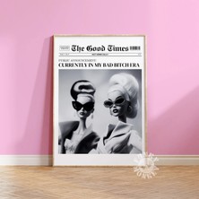Ninastore "bad Bitch Era" Gazete Manşeti Baskısı/ Retro Seksi Kız Posteri/ Üniversite Dairesi Estetiği/ Yurt O