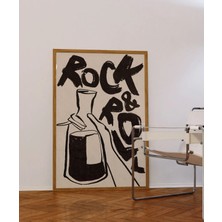 Ninastore Rock And Roll Çizgi Sanatı Baskısı: 70'ler Retro Bar Duvar Dekoru