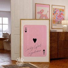 Ninastore Şanslı Kız Sendromu Baskısı/ Trendi Retro Oyun Kartı Posteri/ Şık Duvar Sanatı/ Kalp Ası/ Dijital Ba