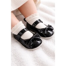 Kiçi Parlak Rugan Deri Babet Rahat Taban Ilk Adım Ayakkabısı