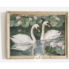 Ninastore Kuğu Temalı Indirilebilir Baskı/ Coquette Oda Dekorasyonu/ Kuğu Tablosu/ Vintage Çocuk Odası/ Coquet