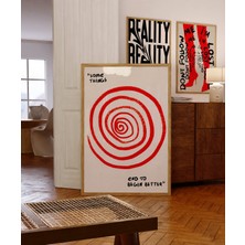 Ninastore Kırmızı Girdap Sanat Baskısı: 70'ler Retro Psychedelic Poster (Dijital Indirme)