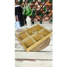 Feyza Design Bambu 6 Bölmeli Çerezlik Organizer Saklama Kutusu, Şık ve Pratik Kullanım