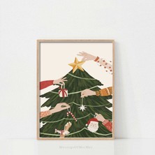 Ninastore Noel Duvar Dekoru / Noel Ağacı Baskısı / Yazdırılabilir Duvar Sanatı / Tatil Dekorasyonu / Noel Bask
