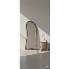 Gökçesan Mobilya Ahşap & Epoksili Çerçeveli Ayna 180X75 Metal Ayaklı Boy Aynası