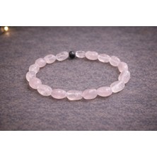 Doğaltaş Pembe Kuvars Amorf Kesim Bileklik