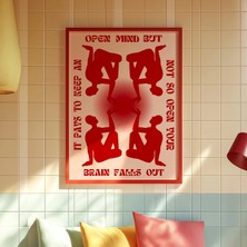 Ninastore Özgüven Posteri: Kırmızı Trend Sanat Baskısı/ Retro Duvar Dekoru (Dijital Indirme)