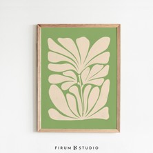 Ninastore Yeşil Botanik Sanatı / Büyük Soyut Baskı / Yazdırılabilir Duvar Sanatı / Orta Çağ Moderni / Parlak R