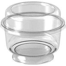 Roll-Up Plastik Kristal Tatlı Kasesi ve Bombe Kapak Set 20LI