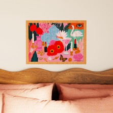 Ninastore Maksimalist Makyaj Posteri: Eklektik Natürmort Sanatı/ Tuhaf Halk Dekoru Baskısı