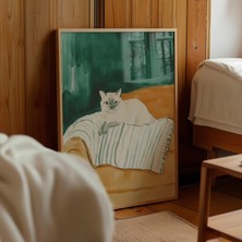 Ninastore Minimalist Kedi Sanat Baskısı: Sevimli Kedi Illüstrasyonu (Dijital Indirme)