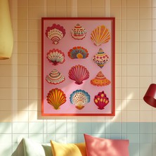 Ninastore Maksimalist Deniz Kabuğu Baskısı: Renkli Deniz Temalı Duvar Sanatı (Dijital Indirme)