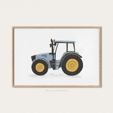 Ninastore Traktör Baskısı/ Kamyon Temalı Çocuk Odası Dekorasyonu/ Yazdırılabilir Duvar Sanatı/ Erkek Çocuk Oda