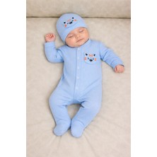 Balgüneş %100 Pamuk Unisex Şapkalı Bebek Tulum