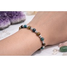 Doğaltaş Iştah Dengeleme Bilekliği – Ay Taşı, Apatit & Kaplan Gözü