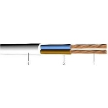 Kablo Ttr Öznur Beyaz 3x0,75 mm 15 Metre Top