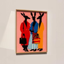 Ninastore Moda Kanguruları Sanat Baskısı: Sıradışı Maksimalist Ev Dekorasyonu (Dijital Indirme)